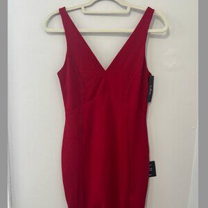 Lulus- Red Body Con Midi Dress - Size M